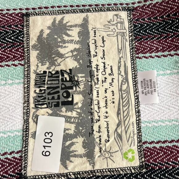 Original Senor Lopez Baja Blanket Beach Blanket Bora Bora Fringe 41"x72" Striped - Picture 10 of 11